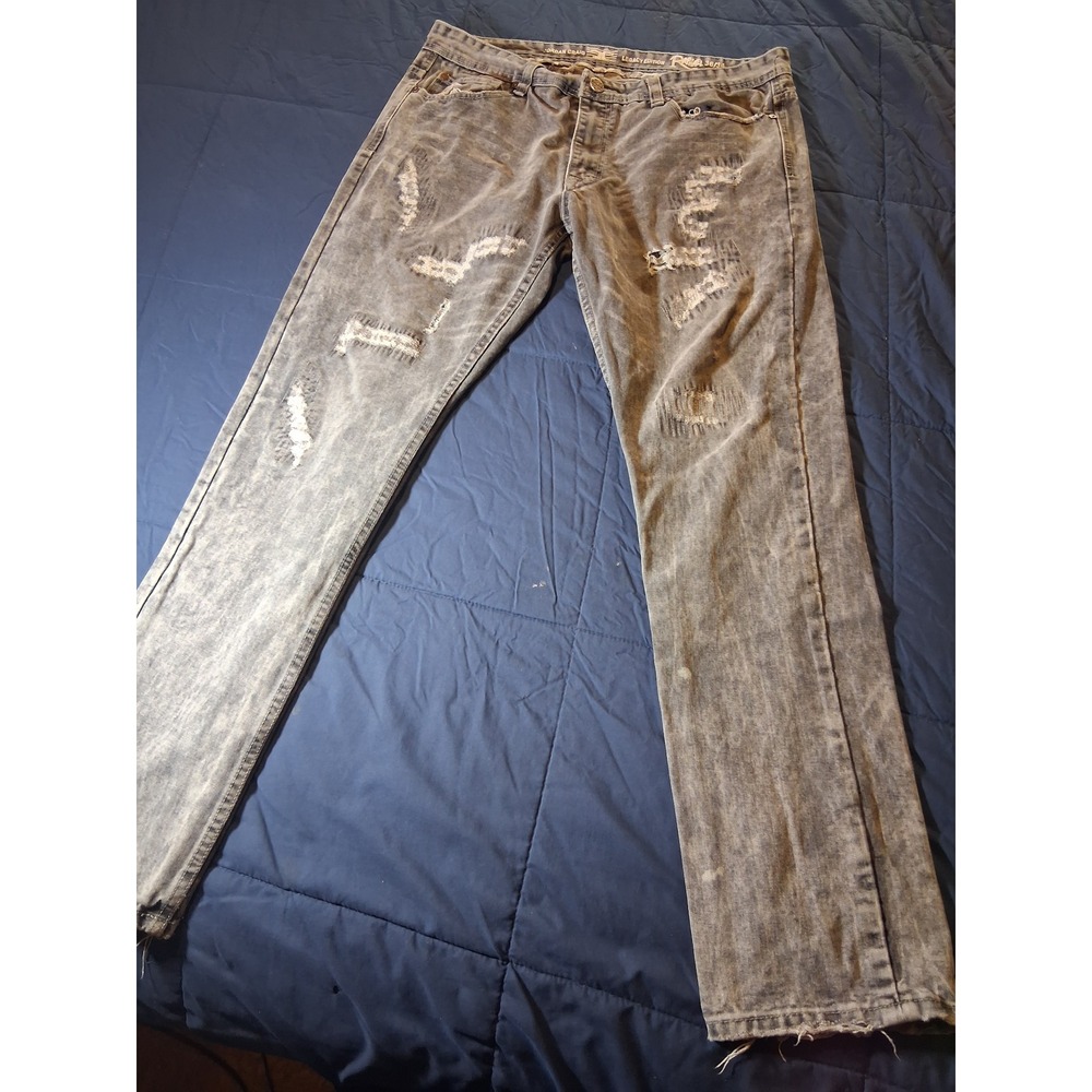 Jordan Craig Legacy Edition Ross Series Gray Acid‎ Wash Distressed Jeans 36x34